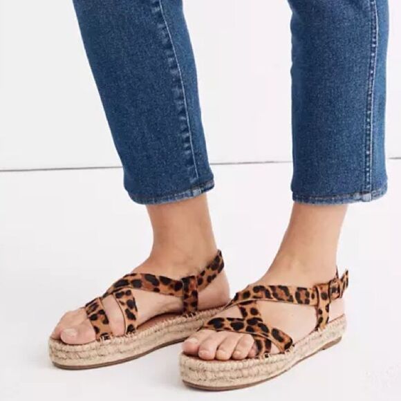 Madewell leopard print platform espadrille‎ sandals - Picture 1 of 6